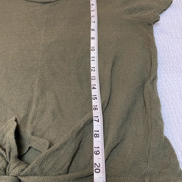 Madewell Modern Tie Front Army Green Tee Medium - Picture 9 of 11